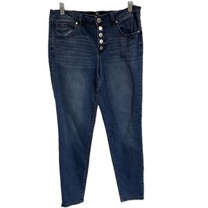 1822 Denim Womens  High WAnkle Jeans Size 10 Blue Casual Cotton Stretch Mid Rise